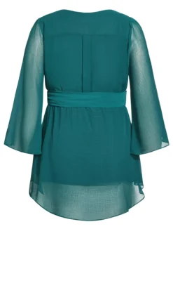City Chic Salpine Green Wrap Top -Bold Fit Store 217575ALPINE 6