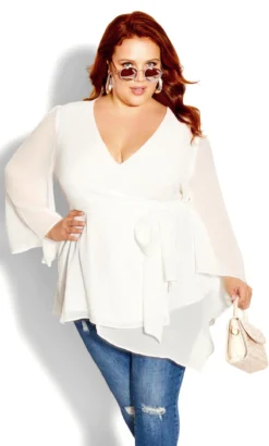 City Chic Cream Arya Top