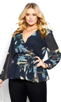 City Chic Navy Maya Top