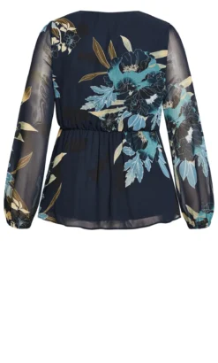 City Chic Navy Maya Top -Bold Fit Store 217589NAVYBOLDBLOOM 6