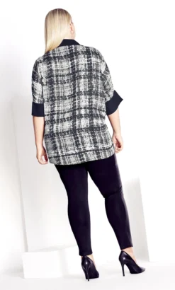 City Chic Ave Studio Black Check Print Chiffon Shirt -Bold Fit Store 217699CHECKMATE 5