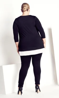 Avenue Ave Studio Black Tamara Tunic -Bold Fit Store 217700BLKIVORY 4