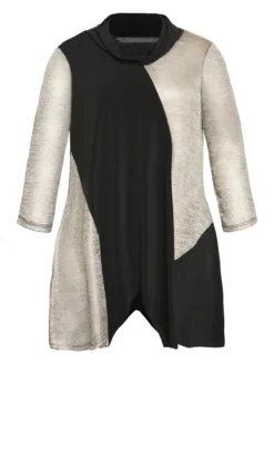 Avenue Black Gold Shimmer Longline Top -Bold Fit Store 217810GOLDSHIMMER 5