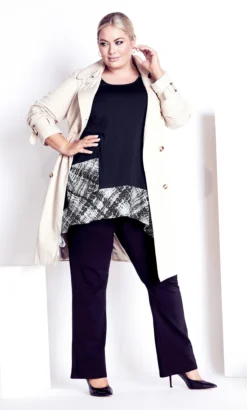 Avenue Black Check Print Detail Longline Top 9 Avenue Black Check Print Detail Longline Top -Bold Fit Store 217816BLKCHECKMATE 4