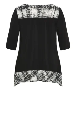 Avenue Black Check Print Detail Longline Top 11 Avenue Black Check Print Detail Longline Top -Bold Fit Store 217816BLKCHECKMATE 6