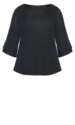 Avenue Ave Studio Midnight Black Angel Sleeve Top 8 Avenue Ave Studio Midnight Black Angel Sleeve Top -Bold Fit Store 217833MIDNIGHT 5