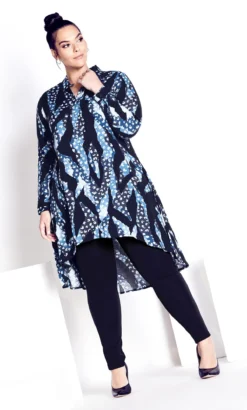 Avenue Zim & Zoe Saphire Blue Longline Shirt