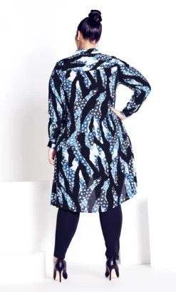 Avenue Zim & Zoe Saphire Blue Longline Shirt -Bold Fit Store 217894SAPPHIREWILD 4