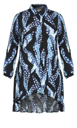 Avenue Zim & Zoe Saphire Blue Longline Shirt -Bold Fit Store 217894SAPPHIREWILD 7