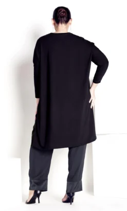 City Chic Navabi Charcoal Tailored Trousers Satin Cuff -Bold Fit Store 217921BLACK 4