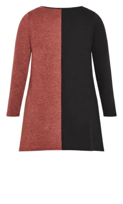 Avenue Black & Red Colourblock Longline Top -Bold Fit Store 217967BLKSPICE 7