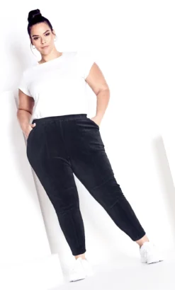 Avenue Zim & Zoe Grey Velour Panel Pant