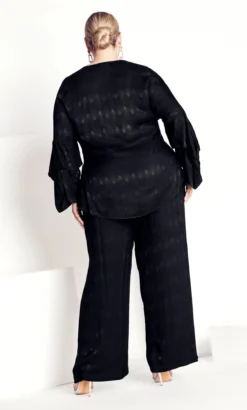 City Chic Navabi Black Chevron Wave Long Sleeve Top -Bold Fit Store 218464BLACK 5