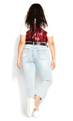 City Chic Crimson Red Sequin Cami Top -Bold Fit Store 2 0 200463crimson 4