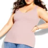 City Chic CCX Pink V-Neck Vest