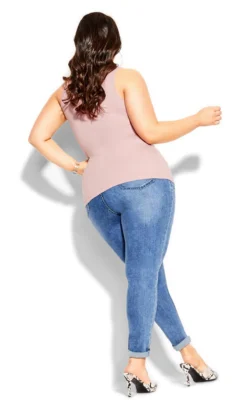 City Chic CCX Pink V-Neck Vest -Bold Fit Store 2 0 201109dustyrose 5