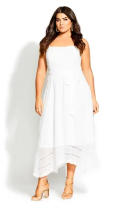 City Chic White Crochet Sundress