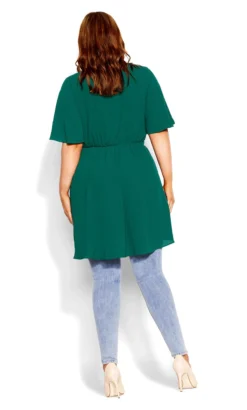 City Chic Green Hi Lo Accent Top -Bold Fit Store 2 0 202630seagreen 4