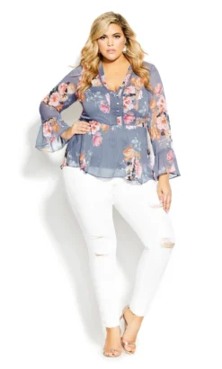 City Chic Periwinkle Blue Floral Crochet Detail Blouse 10 City Chic Periwinkle Blue Floral Crochet Detail Blouse -Bold Fit Store 2 0 202959florence 2