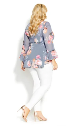 City Chic Periwinkle Blue Floral Crochet Detail Blouse 11 City Chic Periwinkle Blue Floral Crochet Detail Blouse -Bold Fit Store 2 0 202959florence 3