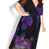 City Chic Purple Foral Print Chiffon Midi Wrap Dress