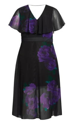 City Chic Purple Foral Print Chiffon Midi Wrap Dress -Bold Fit Store 2 0 203059purplerichromance 5