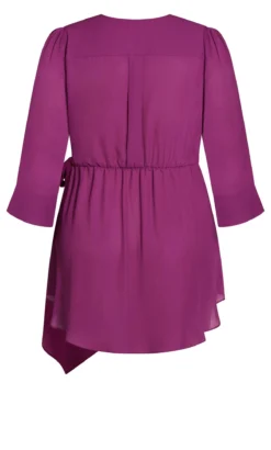 City Chic Purple Asymmetric Wrap Top -Bold Fit Store 2 0 203314magenta 7