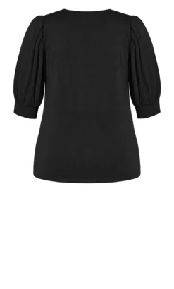 City Chic Black Sweet Sleeve Top -Bold Fit Store 2 0 203660black 12