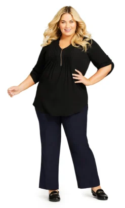 Avenue Navy Straight Leg Trouser