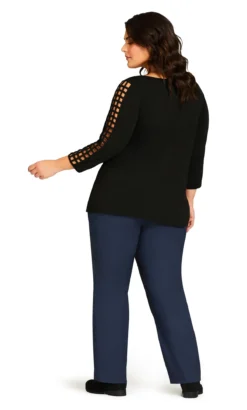 Avenue Blue Stretch Zip Straight Leg Trousers -Bold Fit Store 2 0 203924indigo 103