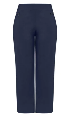 Avenue Blue Stretch Zip Straight Leg Trousers -Bold Fit Store 2 0 203924indigo 105