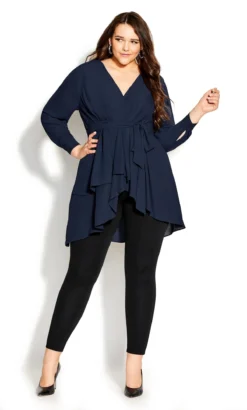 City Chic Navy Blue Wrap Top -Bold Fit Store 2 0 204078navy 2
