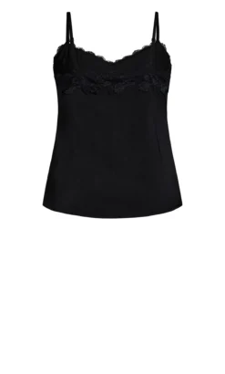 City Chic Black Lace Neckline Vest Top -Bold Fit Store 2 0 204846black 12