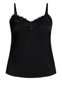 City Chic Black Lace Neckline Vest Top -Bold Fit Store 2 0 204846black 8