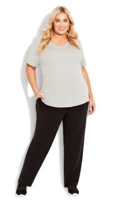 Avenue Black Stretch Regular Joggers