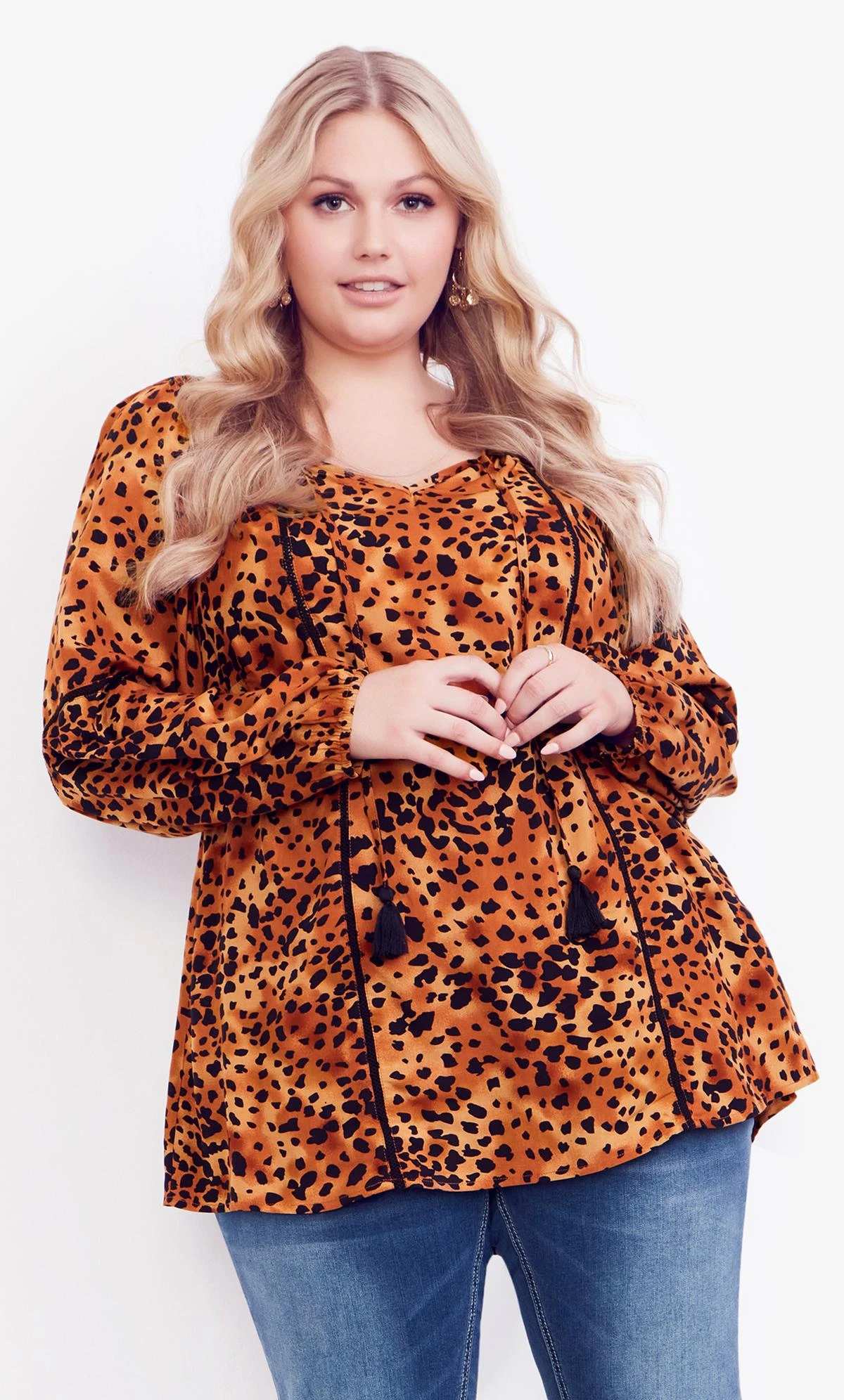 Avenue Aveology Brown Animal Print Peplum Top 1 Avenue Aveology Brown Animal Print Peplum Top