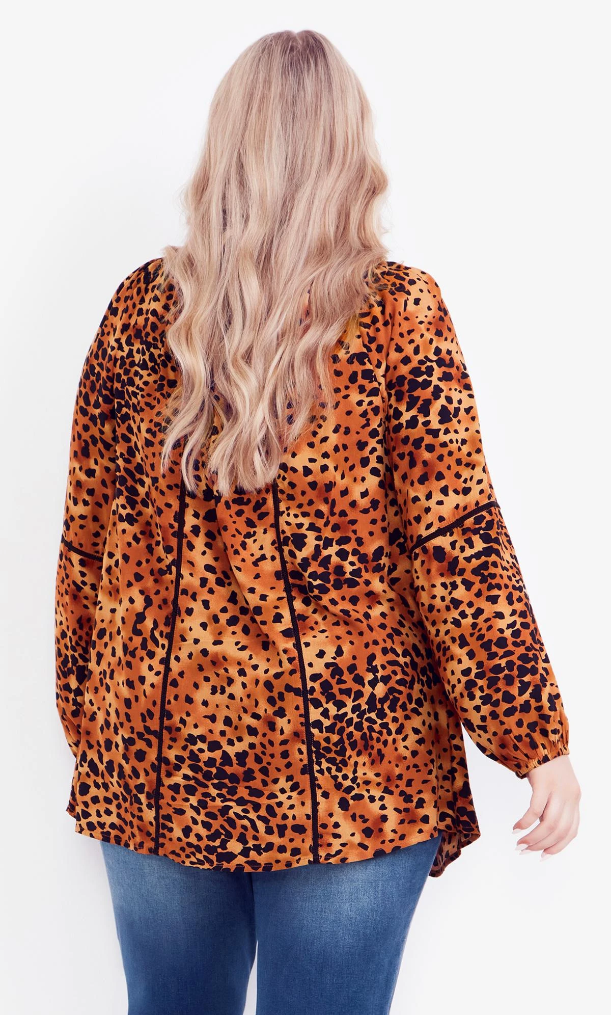 Avenue Aveology Brown Animal Print Peplum Top 4 Avenue Aveology Brown Animal Print Peplum Top - Image 4