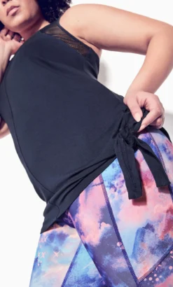 City Chic Zim & Zoe Navy Mesh Tie Plain Top -Bold Fit Store 2 0 209407navy 7