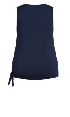 City Chic Zim & Zoe Navy Mesh Tie Plain Top -Bold Fit Store 2 0 209407navy 9
