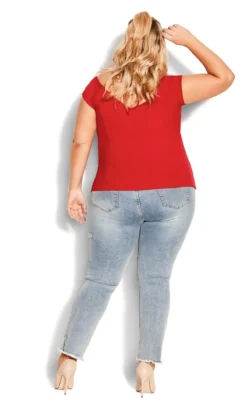 City Chic Red Miss Vintage Top -Bold Fit Store 2 1 210327red 5