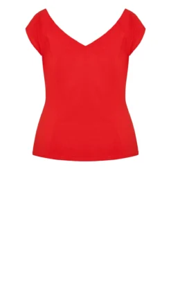 City Chic Red Miss Vintage Top -Bold Fit Store 2 1 210327red 7