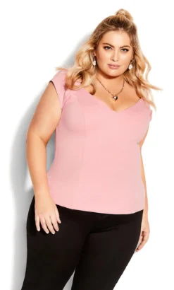 City Chic Rose Pink Cap Sleeve Corset Top -Bold Fit Store 2 1 210327rose 3