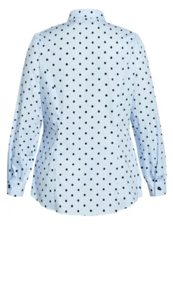 City Chic Blue Spot Print Puff Sleeve Shirt -Bold Fit Store 2 1 210436bluespot 6