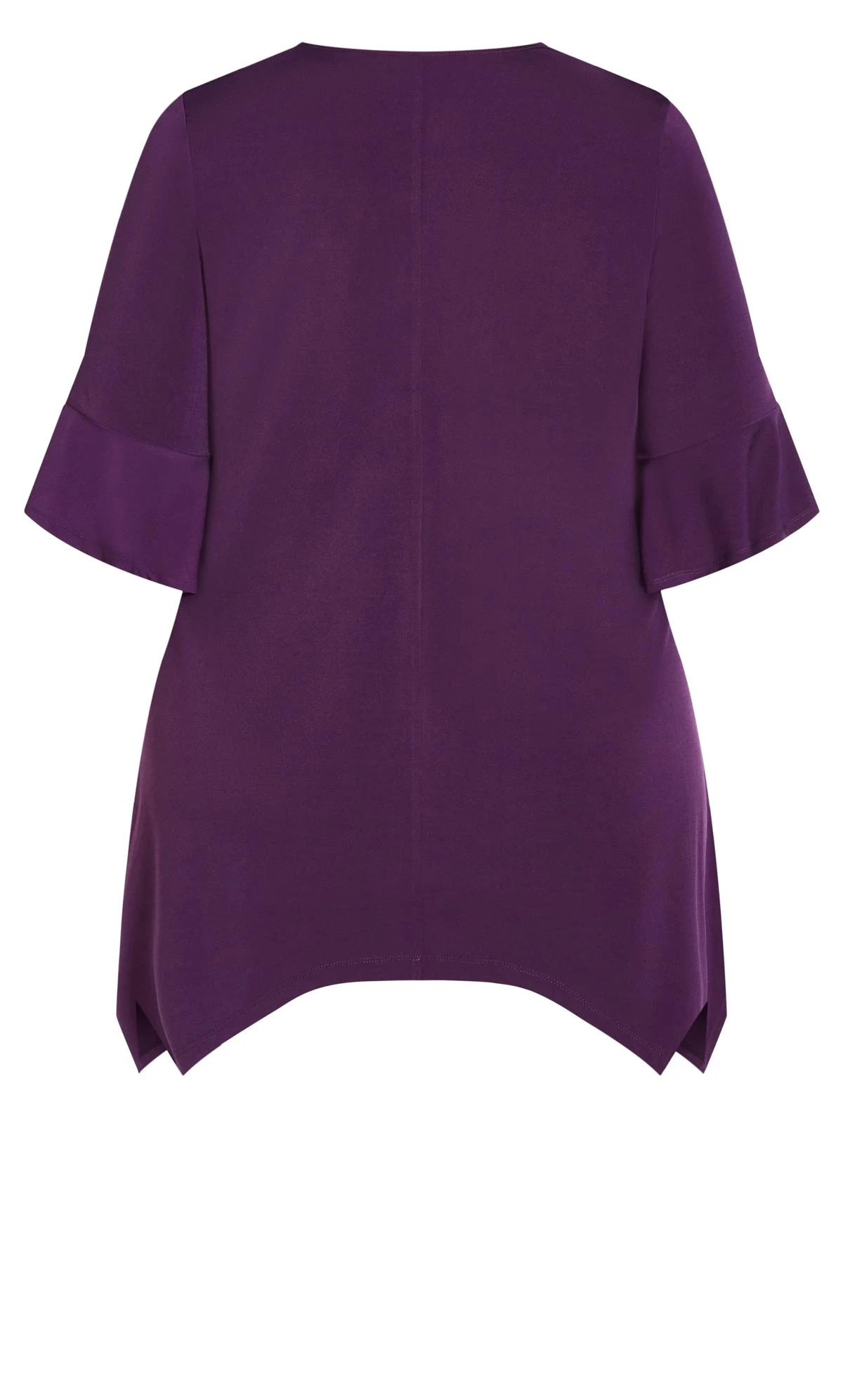 Avenue Purple Bell Sleeve Hanky Hem Top 3 Avenue Purple Bell Sleeve Hanky Hem Top - Image 3