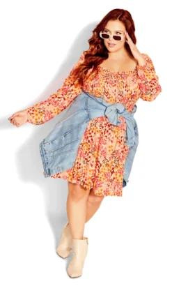 City Chic CCX Pink Paris Garden Dress