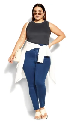 City Chic Grey Racer Back Vest Top