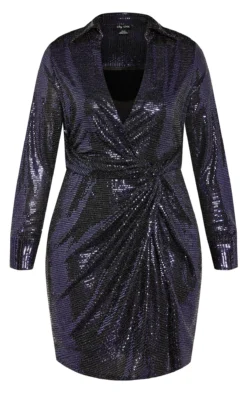 City Chic Purple Sequin Wrap Dress -Bold Fit Store 2 1 211401navy 21