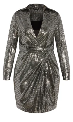 City Chic Silver Sequin Wrap Dress -Bold Fit Store 2 1 211401silver 21