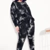 City Chic Zim & Zoe Black Tie Dye Full Length Joggers