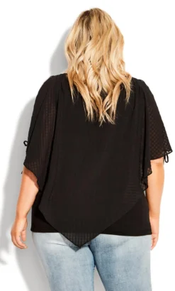 Avenue Black Shelly Cold Shoulder Overlay Top -Bold Fit Store 2 1 211910black 2